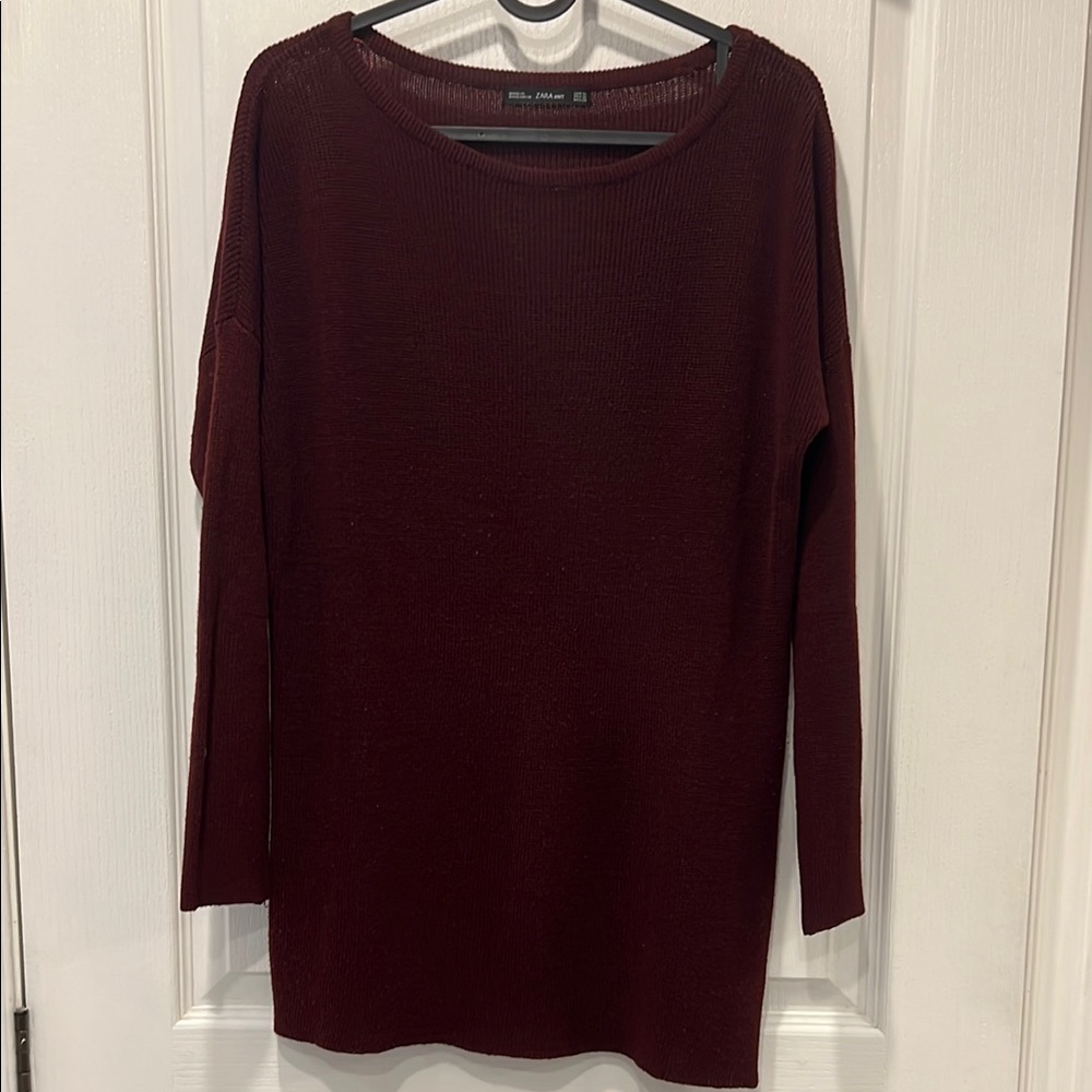 Zara knit burgundy Knit Top